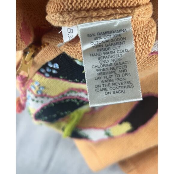 Susan Bristol Cats Sweater Vest Womens Large Orange Pink Beaded Calico Sequins - Picture 9 of 13